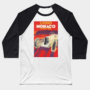 Vintage Monaco Grand Prix Poster 1930 Baseball T-Shirt